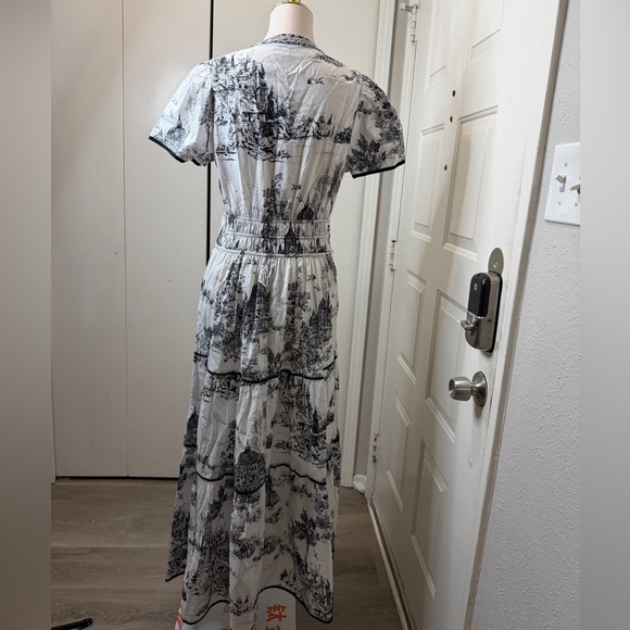 Umgee Black and White Scenic Maxi Dress - Picture 4 of 10